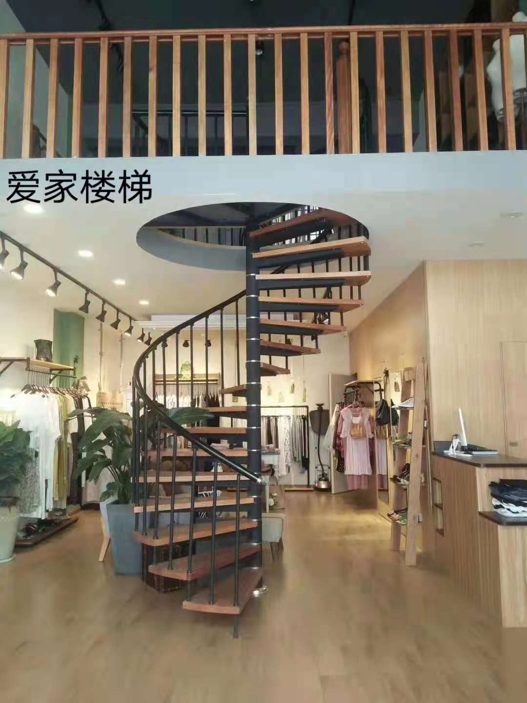 室内家用小户型整体中柱旋转阁楼复式别墅lof公寓隔层圆楼梯定制