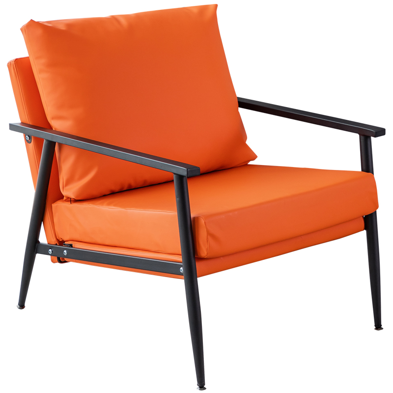 简约现代铁艺单人会客沙发办公接待洽谈酒店休息区椅子小桌椅