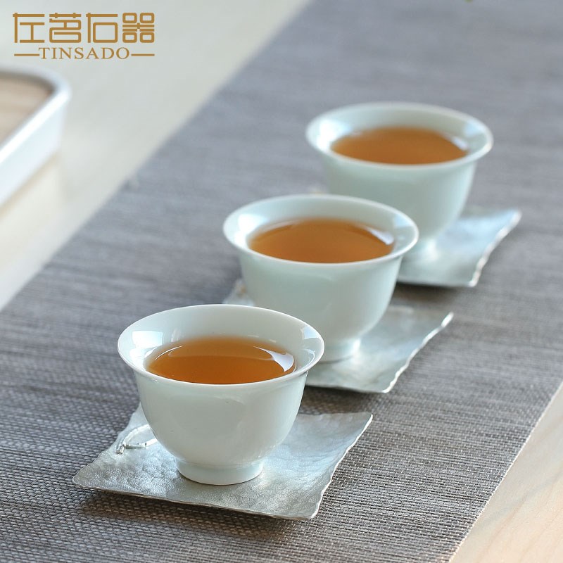 左茗右器影青瓷只装薄胎单杯主人杯品茗杯陶瓷个人专用功夫茶杯