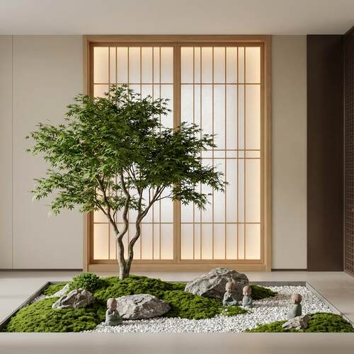 仿真绿色植物鸡爪槭假枫树景观造景橱窗商场茶室橱窗植物装饰套装