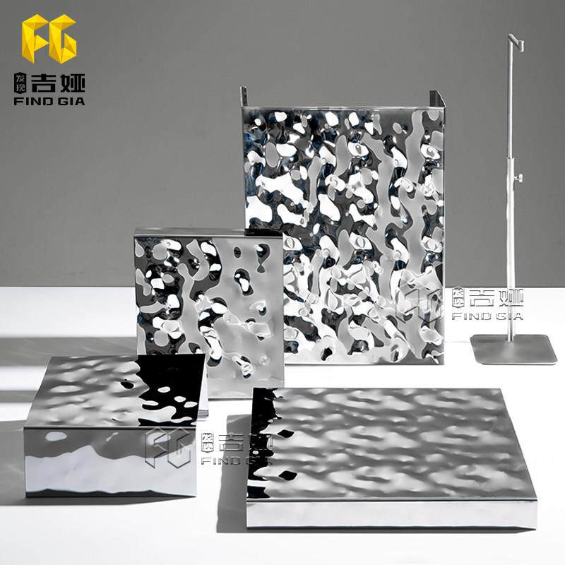 吉娅不锈钢U型鞋包凳银色水波纹展示架手提小背包展架饰品陈列架