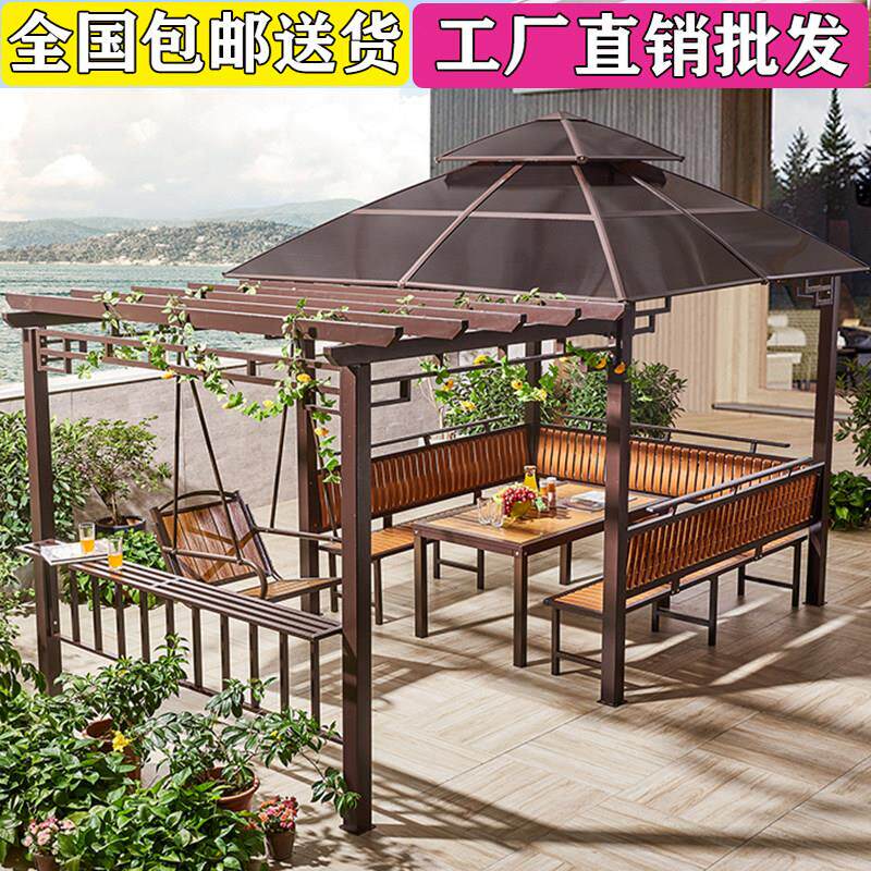 庭院中式葡萄架遮阳棚院子户外花园现代简易凉亭别墅防腐木休闲亭