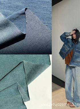 纯免水洗牛棉仔布抗皱QBX挺阔外套裤子加厚全牛仔服装棉设计料师