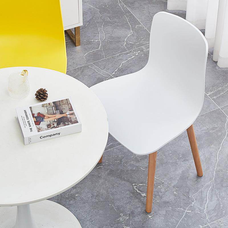 塑料子休闲餐简约家用木腿靠洽背椅子会客谈椅厅创椅意网红99465