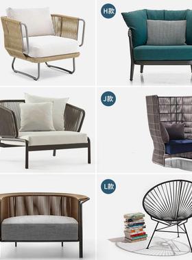 户外藤沙OTK发藤编椅样组合休闲墅别客厅阳光房板房室外庭院露台