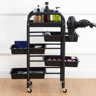 理发店工具车染发移动架推车五层杠车理发店手推车美发工具柜