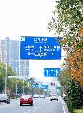 交通标志牌高杆铝合金反示道路指牌速公路单光双悬臂VFDF型标志立
