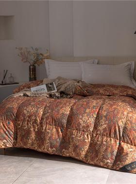 数码花自充绒鹅防FKB绒被套加厚糯被棉磨毛钻绒羽印绒半成品被壳