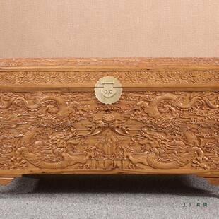 香樟纳木箱子樟木储物箱嫁收OJI字画箱衣箱全雕花婚箱结婚嫁妆箱