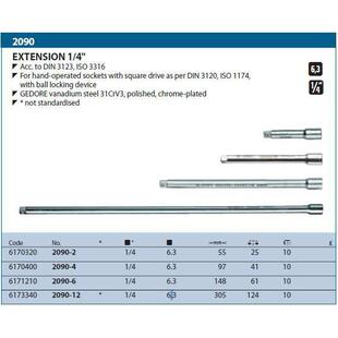 多瑞edore1/4套筒延长杆20吉904-订货GZLG号6170400现货