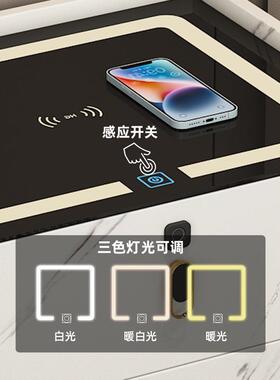 SNA883智能储床头柜，简易三电屉式充SNA8839-床头柜，卧室物柜9