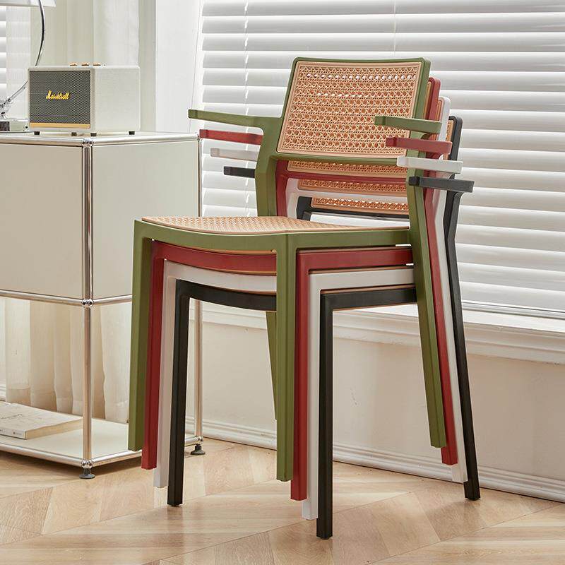 闲户外谈仿藤椅FFU靠背椅庭院休阳台椅子塑料可叠放待会客洽餐椅