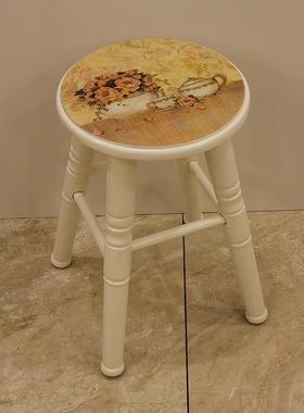 A10美乡村餐椅凳子L式实木高圆凳多款可选式22045L4646cm餐桌凳家