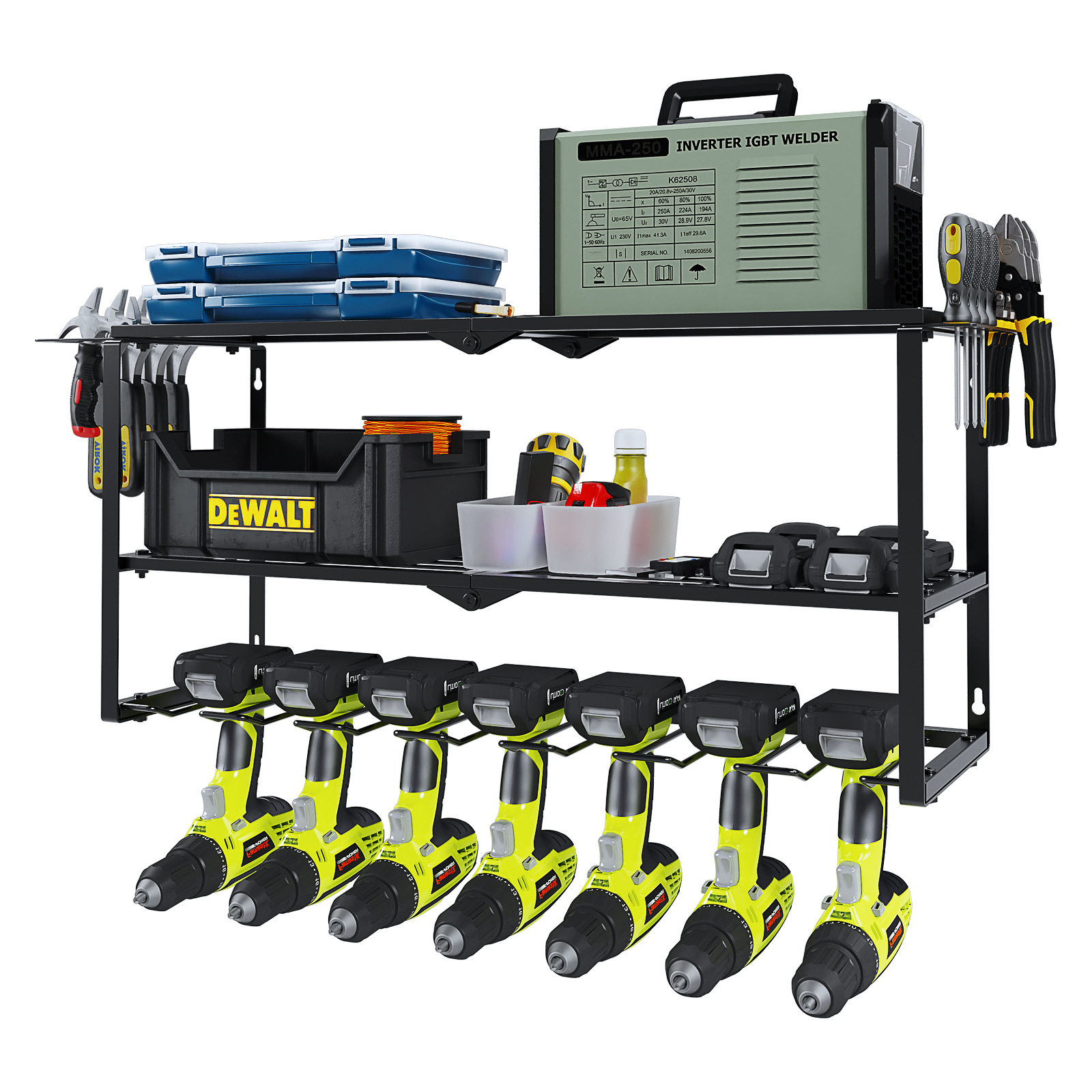 电动工具储物架 手持电钻置物架 重型整理工具架 3层加长工具架