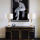 新中式 约现代云石柱后台灯现代TL D012简尚大气设计师客厅主卧创