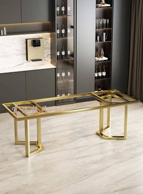 现大理石桌RBF腿岩板茶桌支架不锈钢桌架大办板公脚桌金货属餐桌