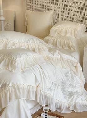 式法长绒棉公棉主34596风贡缎全棉床四件套纯床上用品单被套家纺