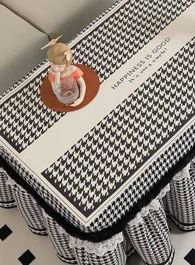 新款千鸟格电烤火罩长方形烤火桌子罩套防火水垫烤YNN炉绒加厚烤