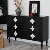 意PXI子式 极简四全实草木六叶斗柜抽屉柜储物柜卧室收纳柜实木储