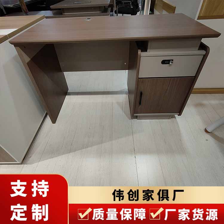 单人办公桌简约现代员工职员财务单人带柜子办公室简易台式电脑桌图片