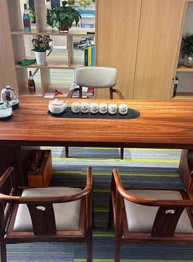 桌代INT实台木胡桃茶带茶炉茶室小户型高端茶客厅现茶盘茶几桌椅