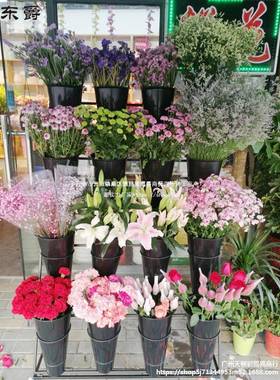 店花花阶架鲜花展示架货架多层梯可移动带轮养75520花醒桶架花花