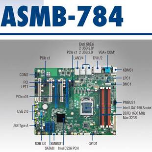 研华上架式工i控机IPC-50/ASM代B-784G2主1板支持4CPU3/iSOK5/i7