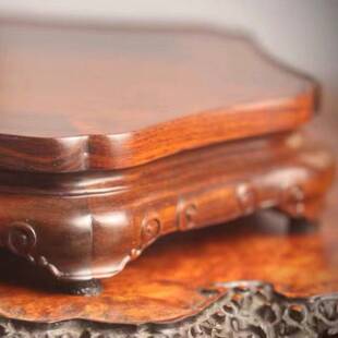 大红酸枝木小花架室内客厅奇石花盆景多肉植物架子正方形实木底座