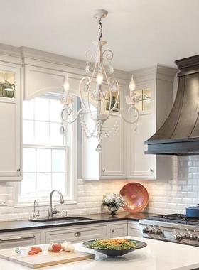 法灯式复古水晶吊灯客厅40761餐厅美卧室式乡珍村田园铁艺别墅民