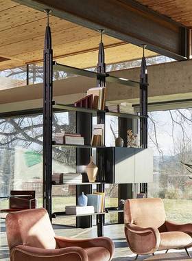 INFIN合ITO意利黑胡桃木架顶天立地置物架全实FIN书木自由组大隔