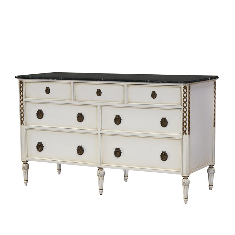 法式新古典桃花心木雕花玄关柜