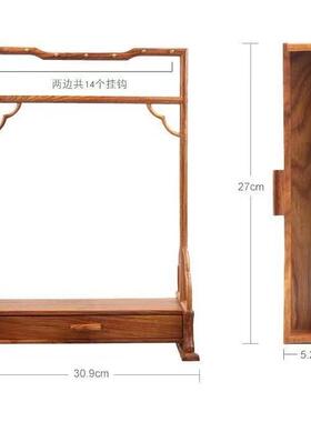 花梨式实木毛明笔架笔挂创意VRK简约中式复古成学生文人房四新宝
