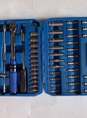 厂DWK家装直销轮扭力扳手53套工具维修件汽车工具箱多棘功能组套