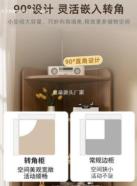 中式转柜墙角三角形置PYM卧角物架客厅柜子储物室落拐角收角纳边