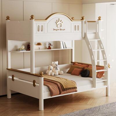 全实木儿童下铺双床上BDV下床层人双层床两层高上低床子母描金双