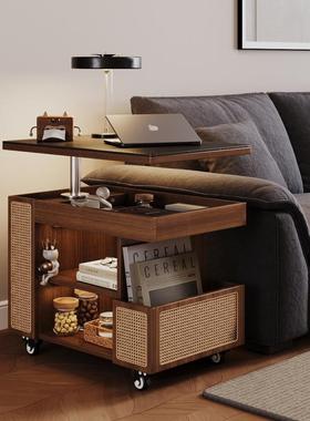 多能实木移动可升降茶功几小家用沙发推小CWM车户型客厅简约边柜