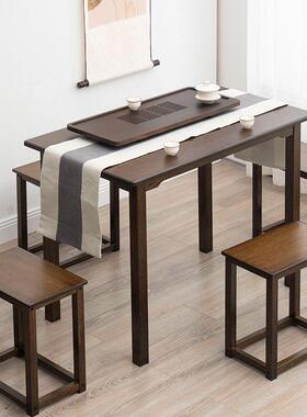 加厚楠竹长条桌餐桌长方形吃饭桌学习桌法书书桌家OYV用小桌子桌