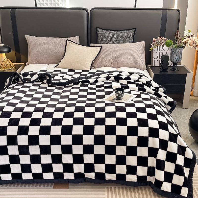 加厚层拉面舍尔毛毯类双GJM加绒毯子双冬季保暖速热被子盖A毯7斤