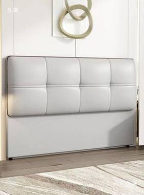 酒床头靠板简单买落风地头床头板简约JAS实木用科技布可床软店包