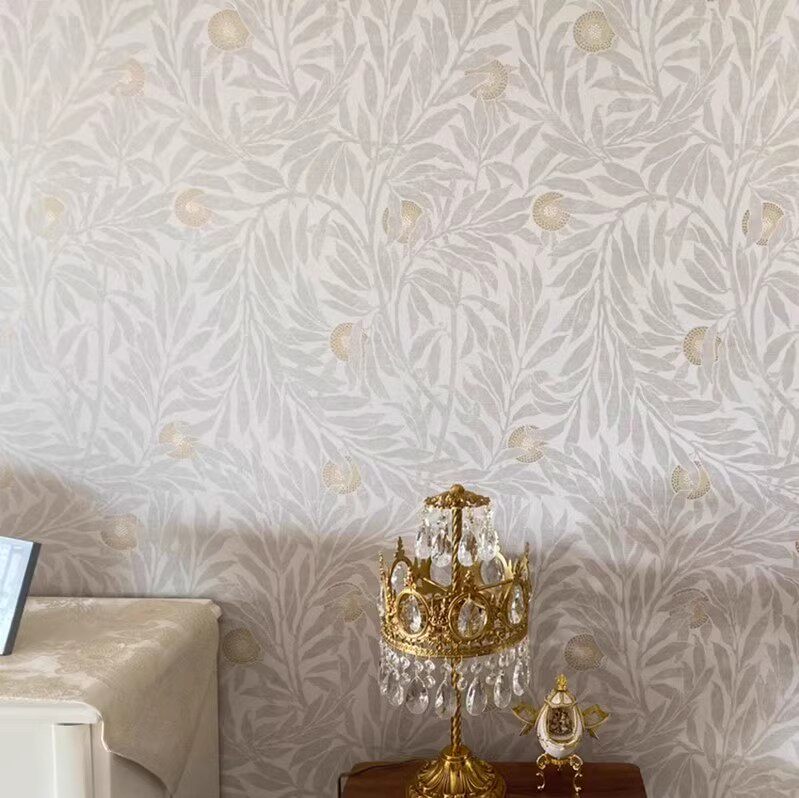 复古小法式卧室墙布背景墙装饰无缝全屋橘子树壁纸高级感定制壁画