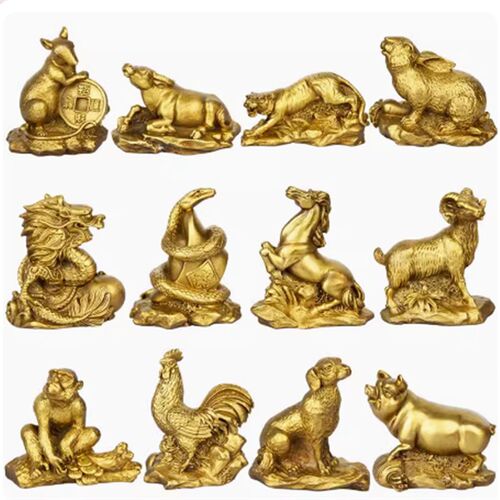 铜十二生肖摆件铜鼠牛虎属兔龙蛇马羊猴鸡狗猪摆件 铜生肖 摆件