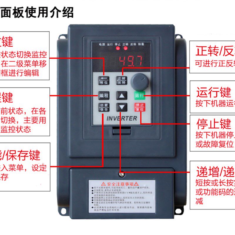 变频器AT3-0.75-1.5-2.2-4-5.5KW/380V三相电机减速机调速器