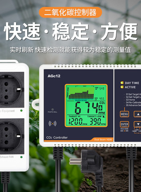背光双通道NDIR检测传感器二氧化碳控制器 适用大棚水培种植工厂