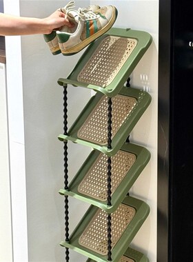 MOMO HOME中古风鞋架门口多层小窄简易鞋柜入户门宿舍省空间LX