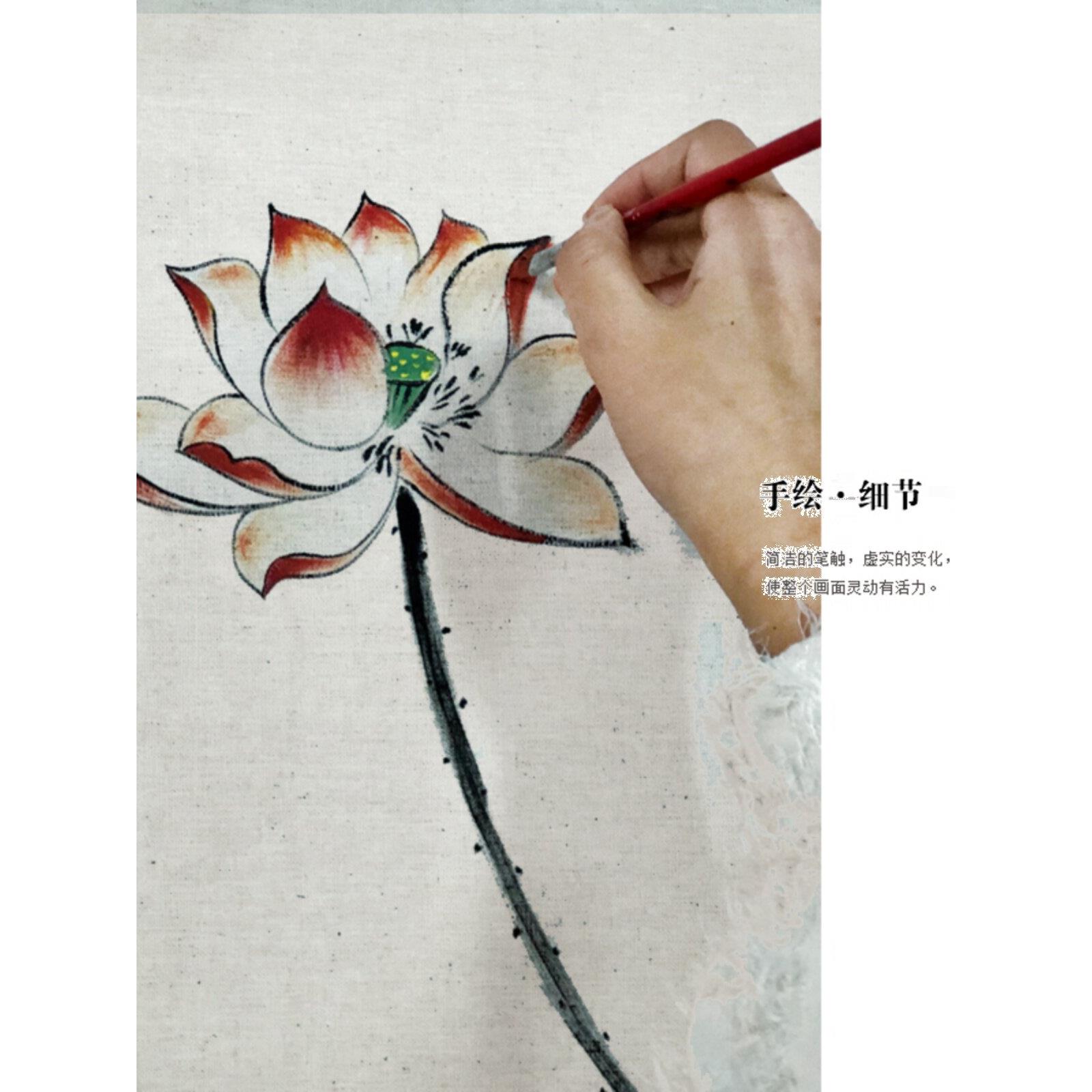 手绘茶盘盖布中国风布艺棉麻茶台防尘布茶具多用长方形盖巾遮灰尘