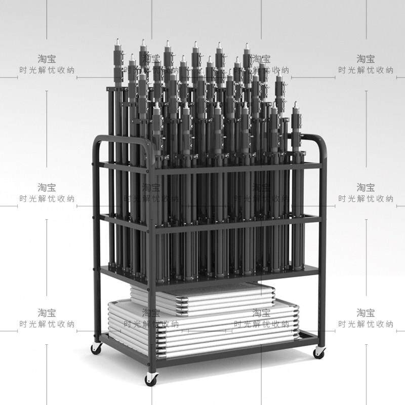 多格旗板背景架摄影棚收纳箱 带轮子多层摄影器材分隔收纳柜 灯架