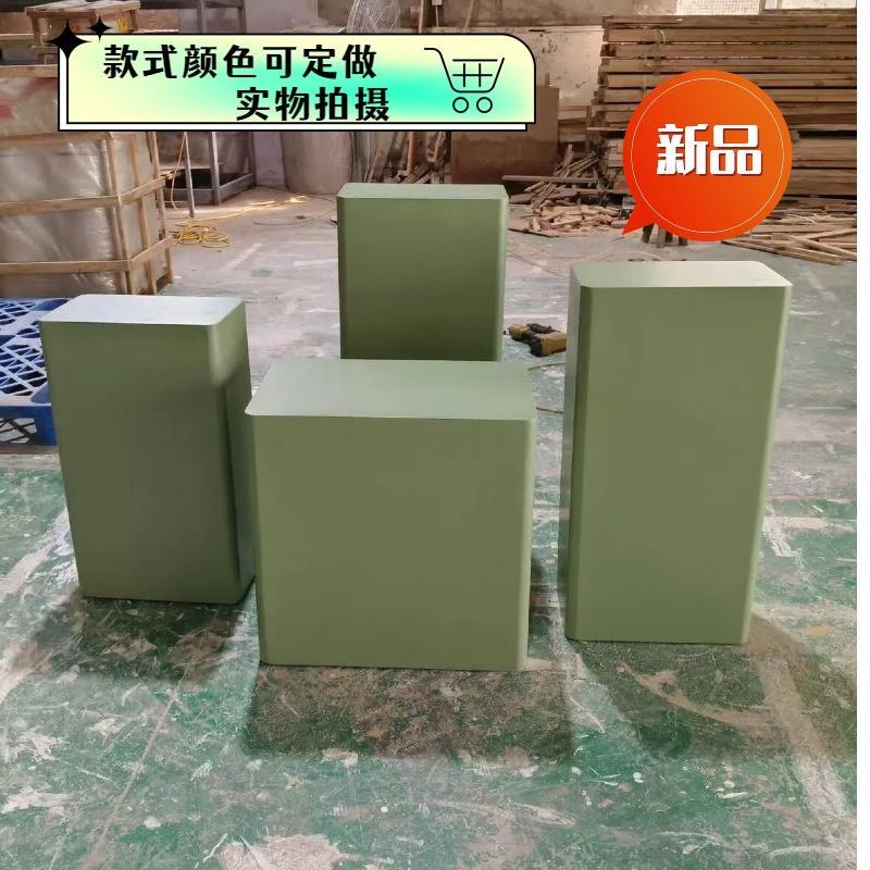 摆件展示台促销店铺模特站台白色木质烤漆展台陈列橱窗道具中岛台