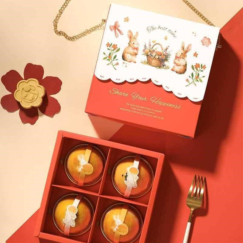 JZS5中秋月饼包装盒 粒送礼7手工奶黄流心鲜肉蛋黄酥礼盒空