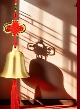 铜铃铛挂件超大响声五黄二黑清脆悦耳黄铜大号风铃门对门房屋化解
