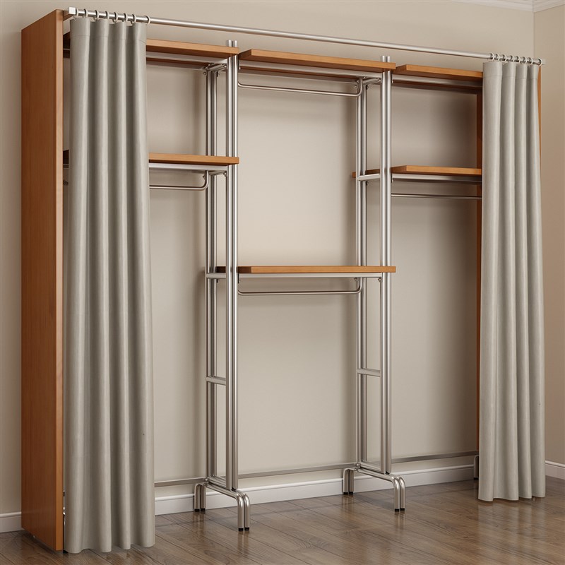 金属衣柜全实木2025新款爆款卧室家用铁艺钢架结构转角定制衣帽间